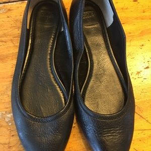 Frye black leather ballet flats